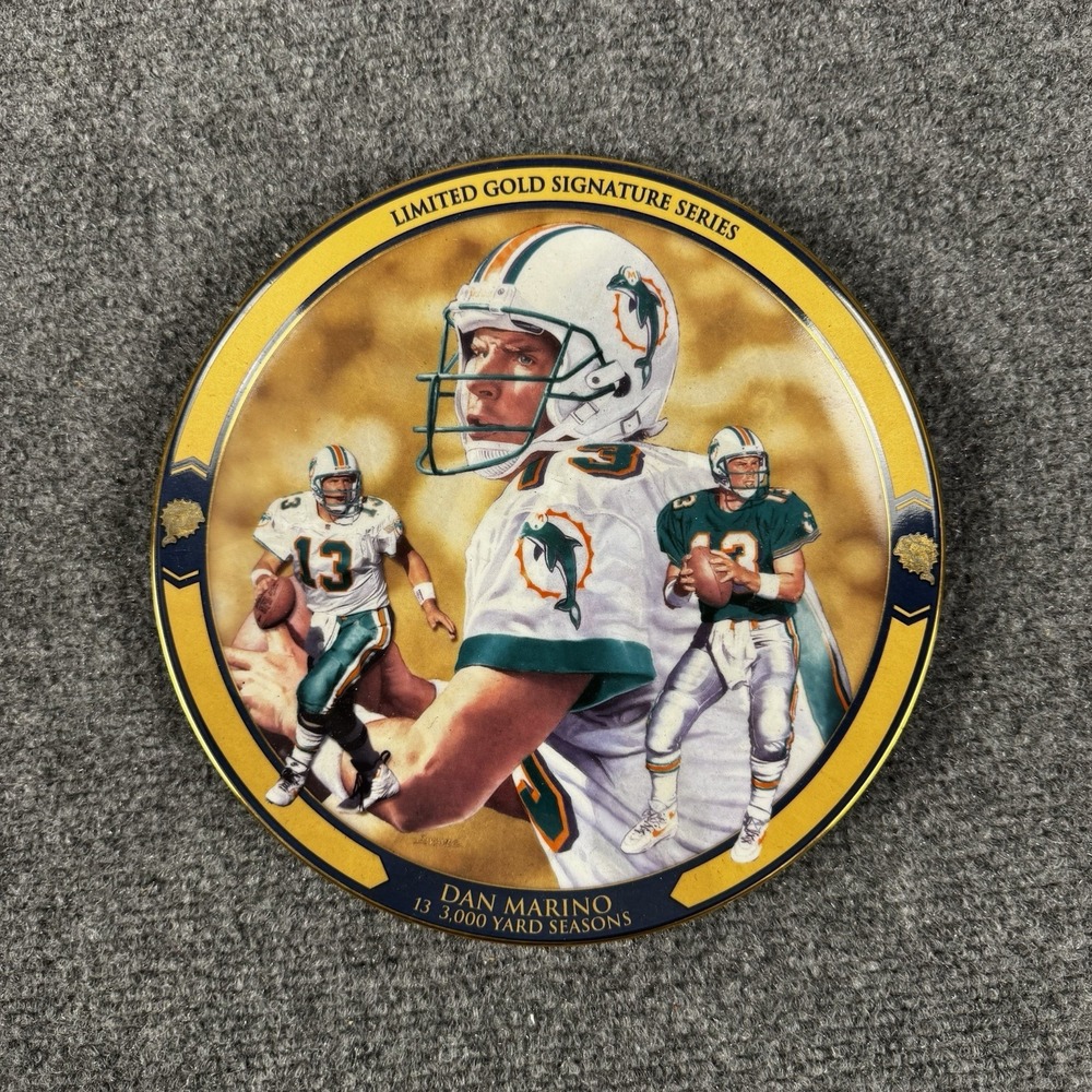 Bradford Exchange Dan Marino Limited Gold Signature Series 13 3000 Yard Plate